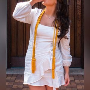 Princess Polly white longsleeve square neck Dress